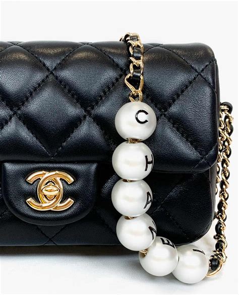 chanel bag pearl chain